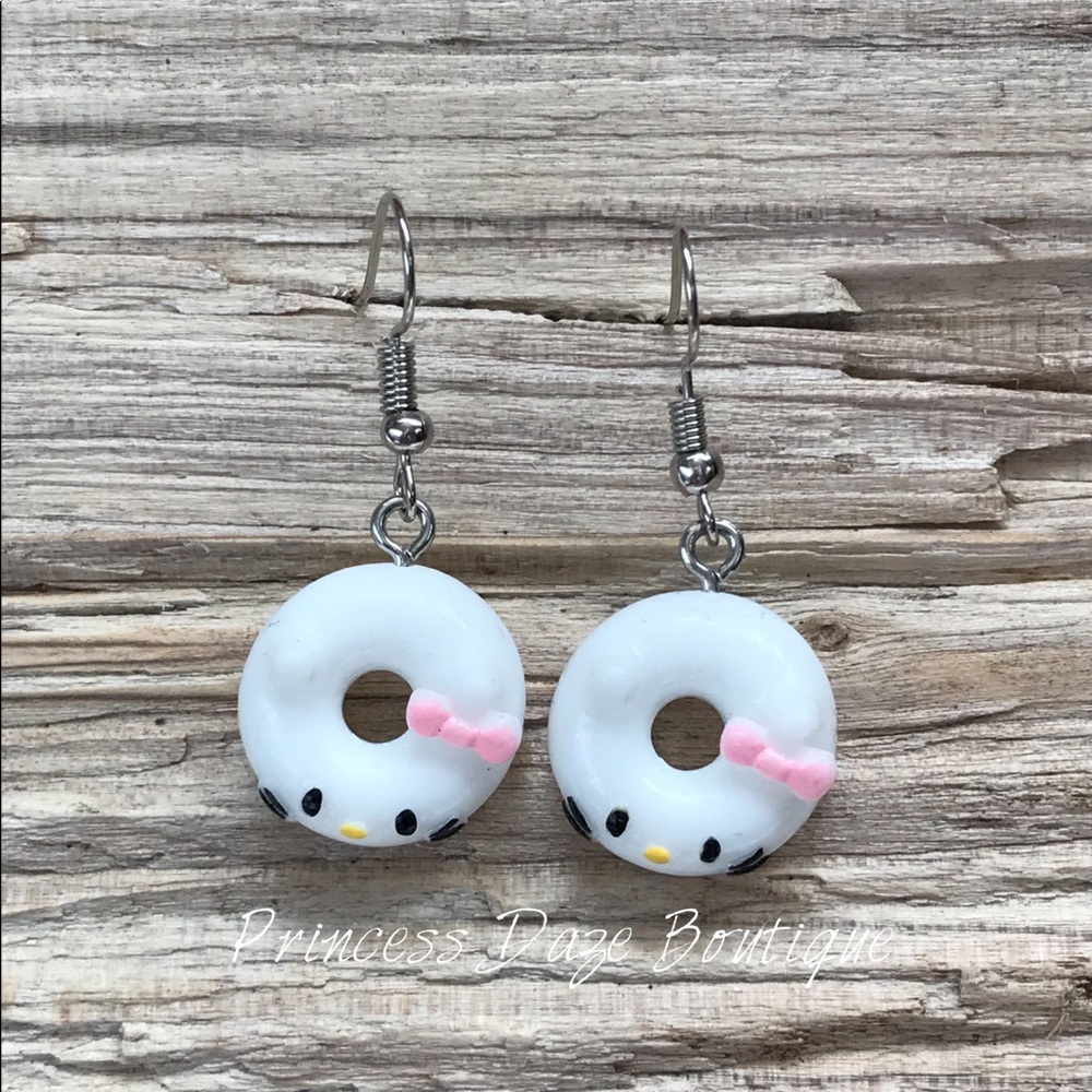 Hello Kitty Donut Dangle Earrings